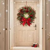 Artificial Christmas Wreath with Red Bow V1142-PB601103592600934