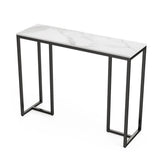 Modern Heavy Real Stone Console Table Hallway Entryway Table Metal Narrow Desk V767-JJ-XZ181-BLB