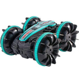 2.4Ghz Remote Control Gesture Sensor Toy Car Boat Truck 4WD Waterproof RC Amphibious Vehicle-Blue V1263-JX-7291