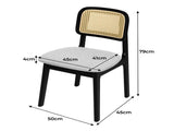 Levede Dining Chair Wood Rattan Armless Black x6 CH1144-2-BKX3