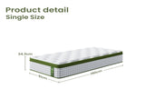 Artiss BedStory Single Bed Frame Mattress Bundle Platform Headboard Medium Firm Hybrid White BFRAME-SET-NEO-XF-34-S