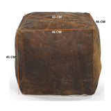 VINTAGE LEATHER OTTOMAN V742-M20697