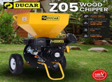 Ducar 7HP Wood Chipper Shredder Mulcher Grinder Petrol Yellow Black WCP-Z05-YLBK