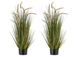 Artificial Grass Plant, 2 Pack 1194mm Horsetail Reed Grass in Pot, Premium PVC Faux Fake Greenery V952-DPKMWCLS47INQSMT0001V0
