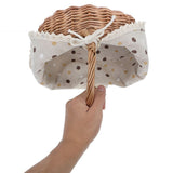 Elegant Rustic Brown Woven Plastic Basket with Handle for Daily Use V1369-AZ3-W-16867