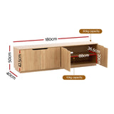 Artiss TV Unit Entertainment Unit Storage Cabinet 180cm Pine FUR-U-CT04-TV180-WD-AB