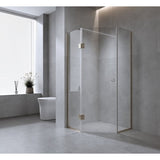 100cm Frameless Diamond Shower Screen with Black Channels and SS Hinges V63-932641