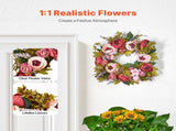 Artificial Decorative Wreath 48.26 cm Pink Peonies Hydrangeas Year Round V952-ZSHHMDHFHL19ICBRDV0