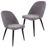 Erin Dining Chair Set of 2 Fabric Seat with Metal Frame - Fog V315-VOD-PARK-02-2PC-KIT