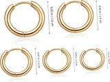Healifty 15 Pairs Titanium Steel Hoop Earrings for Men Multi Multi Color Gold Silver Black V1188-ZC-DLL-82