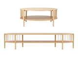 Artiss TV Unit & Coffee Table Set Storage Shelf Pine FUR-Z-TV-COF-WD