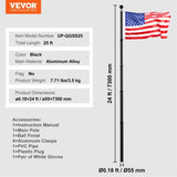 25FT Telescopic Flagpole Kit, Heavy Duty Aluminum Alloy Flag Pole Kit in Ground for Outside, 3 V952-QGTJHS25YCSSO5E4YV0