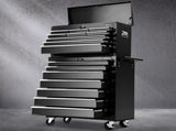 Giantz 16 Drawer Tool Box Cabinet Chest Trolley Toolbox Garage Storage Black TB-16DR-BK