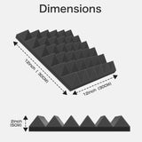 JBER Acoustic Panels Foam Pyramid 24pcs 30x30x5cm for Soundproof Padding Wall V1173-APFP2INBL-24