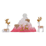 Resin Sitting Standing Deer Statues Reindeer Figurines Ornaments Mountain Rockery Sculpture for Home V1294-YM0901-3111250053613