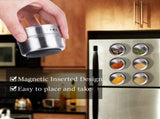 Upgrade Magnetic Spice Jars 12pcs with Wall Mounted,Stainless Steel Spice Tins with Lid and Small V1192-AZ-W-12466
