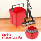 2Pcs Red Plastic Mop Bucket for Home Use with Handle V1366-AZ2-W-13600