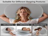 Cooling Memory Foam Pillow 6-in-1 Adjustable Height & Firmness for All Sleep Positions V1107-115-55412