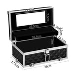 Embellir Portable Cosmetic Beauty Makeup Carry Case with Mirror - Diamond Black CASE-HZ8-040-DIBK