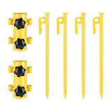 2PCS Adjustable Tent Rod Holders with 4PCS 30cm Ground Stakes, Portable Awning Canopy Pole Supports V1308-DSZKI-2306-4