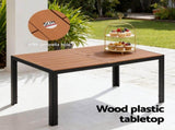 Gardeon 7PCS Outdoor Dining Set Table and Chairs Patio Garden Furniture Bistro Set FF-DINING-7PLW-BK-ABC