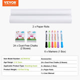 VEVOR Easel Accessory Set Chalk & Markers & Paper Rolls 32PCS for Standing Easel V952-MZKETHJPJBBH0DQ35V0