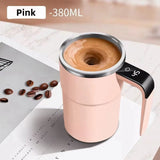Self-Stirring Coffee Mug Automatic Stir Mug LED Temperature Mug Rechargeable - Beige - Size 380ML V1106-DSZ-001-001-BEG-380ML