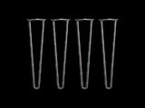 Set of 4 Industrial Retro Hairpin Table Legs 12mm Steel Bench Desk - 71cm Black V63-835001