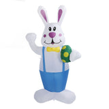 Inflatable Bunny Yard Decoration 6.2ft with LED Lighting Cute Easy Setup Blow Up Outdoor Decoration V1294-YM0901-3115230113713