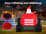 Jingle Jollys Christmas Inflatable Santa Truck 2.6M Length LED Decorations Illuminated XMAS-INF-SAN-TRUCK-9FT
