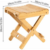Solid Wood Folding Stool - Portable Stool For Home, Gaming, Fishing, Works In Bedrooms, Garden, V1188-MS-227-1415
