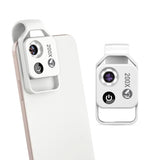 White Portable 200X Clip-On Microscope Lens for Smartphone - HD Pocket Magnifier with CPL Filter and V888-ELOSUNG32961
