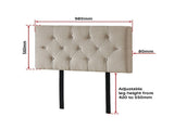 Linen Fabric Single Bed Deluxe Headboard Bedhead - Beige V63-821453