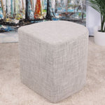 Ottoman Stool Linen Fabric Footstool Foot Rest Pouffe Pouf Seat - Cream Grey V274-FT-GQSST03-CR1