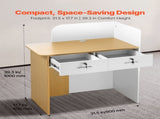 Reception Desk, 80 cm Rectangular Front Counter Table, Modern Office Reception Desk with LED Light, V952-YBQTBSMSJXDLHVT0N001V9