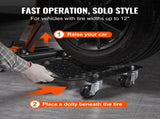 Car Dolly Wheel Tire Dolly 2 PCS Heavy Duty Skate Auto Repair Dolly 3000LB V952-NASLSBY215002P76DV0