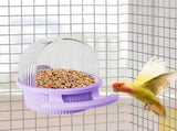 Bird Feeder No Mess Feeder for Cage with Water Dispenser, Semi Enclosed Dome Design Prevents V1369-AZ3-W-15207
