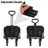 Foldable Collapsible Wagon Cart Garden Beach Outdoor Shopping Trolley Fishing Camping V610-FLDWAG-9150-BLA
