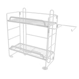 Toilet Storage Shelves Iron Wall Mounted 2 Layers Foldable Grid Home Decoration with Hooks for V1294-YM0716-3112220053011