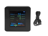 Multifunctional 6 in 1 CO2 Meter Air Quality Monitor Temperature PM2.5 TVOC HCHO Detector USB V1294-YM0523-3113220044211