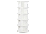 Levede Rotating Bookshelf 5 Tier Book Storage Space Saving Round Tower White CH1190-5-AU