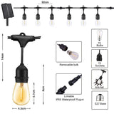 Solar Power 15LED 48FT Festoon String Lights Wedding Party Lights Waterproof V201-W12931718