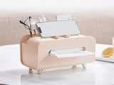 Desktop Tissue Box Multifunction Tissue Storage Dispenser with Phone Holder Remote Control Organizer V1294-YM0710-3117230308312