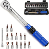 Bicycle Torque Wrench 1/4, Range 2-24Nm/17.7-212.4 In.Lb, Accuracy 3%, 15 Pieces Bike V1188-MS-227-2716