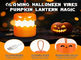 Dual-Expression Halloween Pumpkin Night Light with 360&deg Warm Glow, Rechargeable and Portable for V1341-ZY-CE5TWCRF-2PCS