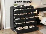 Artiss 6 Chest of Drawers Tallboy PEPE Black FUR-S-CDR-01-BK-AB