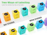 Monthly Pill Case with 32 Removable Compartments and Marking Labels, Twice a Day 30-Day Pill V1189-LC-RY-00262