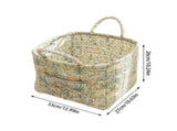 Extra Large Fabric Storage Basket Boho Floral Laundry Hamper with Carry Handles, Foldable Clothes V1369-AZ3-W-15019