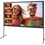 VEVOR Projector Screen with Stand, 100 inch 16:9 4K 1080 HD Outdoor Movie Screen with Stand, V952-TYPM20ZJSPJ1L6YJBV0