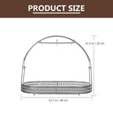 Plated Silver Coffee Cup Rack Organizer Handcrafted Wrought Iron with Stable Handle and Smooth Weld V1369-AZ3-W-15885